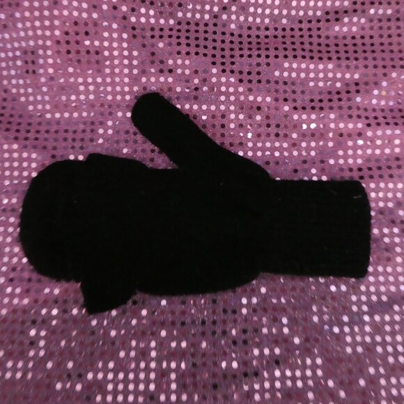 Solid Black Flip Mitt With Button Secure Tabs - Picture 8 of 11